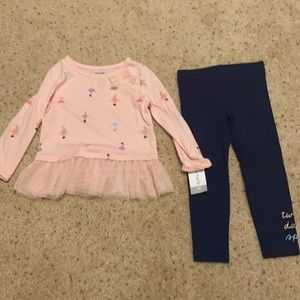 NWT Carter’s ballerina 2pc outfit